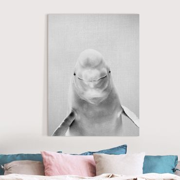 Tableau sur toile - Beluga Whale Bob Black And White - Format portrait 3:4