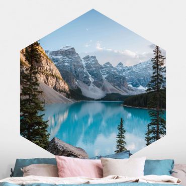 Papier peint hexagonal autocollant avec dessins - Mountain Lake