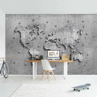 Papier peint - Concrete World Map