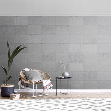 Metallic wallpaper - Concrete Brick Look Gray