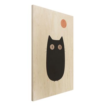 Impression sur bois - Black Cat Illustration