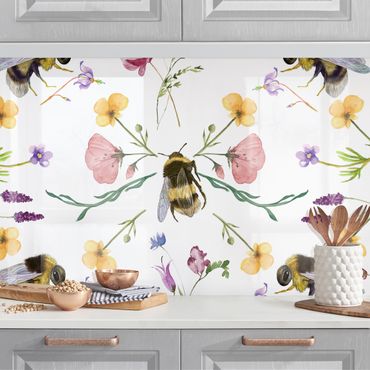 Revêtements muraux pour cuisine - Bees With Flowers