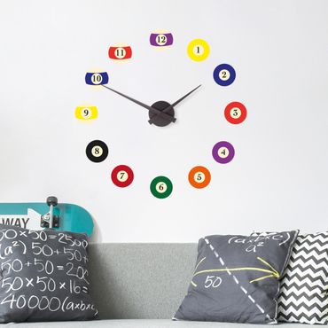 Sticker mural horloge - Billiard