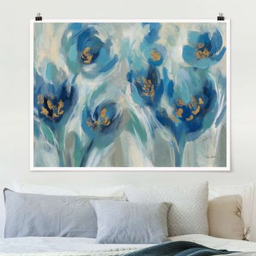 Poster reproduction - Blue fairy tale with flowers