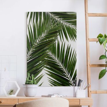 Tableau sur toile - View Through Green Palm Leaves