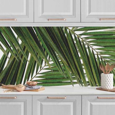 Revêtement mural cuisine - View Through Green Palm Leaves