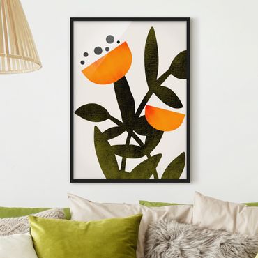 Poster encadré - Flowers In Orange