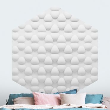 Papier peint hexagonal autocollant avec dessins - Floral Design In 3D