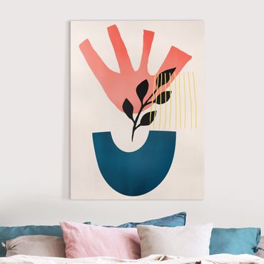 Impression sur toile - Flower Salute In Pink And Blue