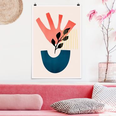 Poster reproduction - Flower Salute In Pink And Blue - 2:3