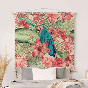 Tenture murale - Floral Paradise Tropical Parrot