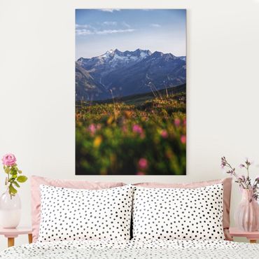 Tableau sur toile - Flowering Meadow In The Mountains