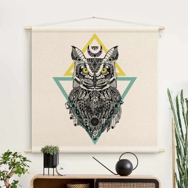 Tenture murale - Boho Owl With Dreamcatcher