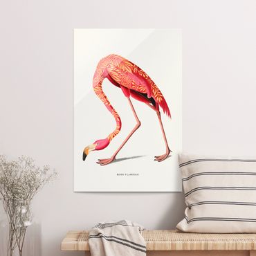 Tableau en verre - Boho Birds - Flamingo - Format portrait