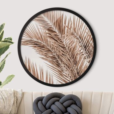Tableau rond encadré - Bronze Coloured Palm Fronds