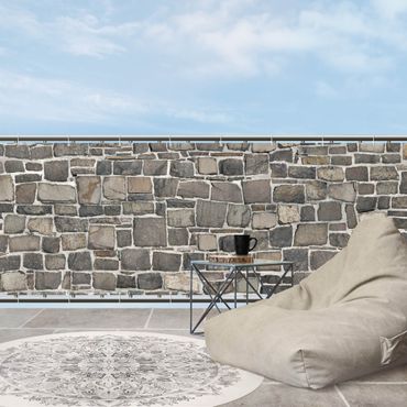 Brise-vue pour balcon - Papier peint pierre gravats mur en pierre naturelle