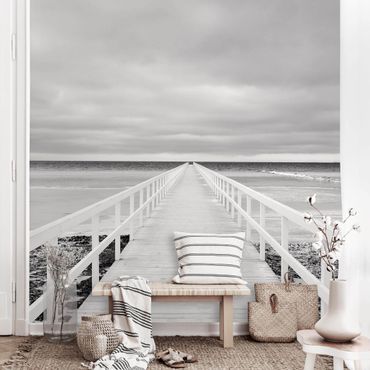 Papier peint - Bridge In Sweden Black And White