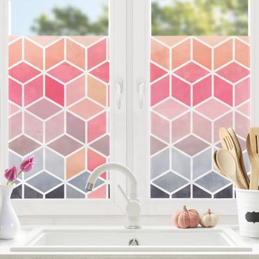 Décoration pour fenêtre - Géométrie aux couleurs pastel