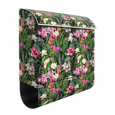 Letterbox - Colourful Tropical Flowers Collage