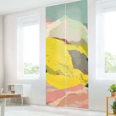Sliding curtain set - Abstract Seascape Pastel Pattern - Panel
