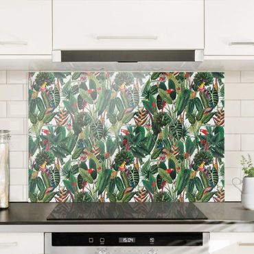 Fonds de hotte - Colourful Tropical Rainforest Pattern - Format paysage 3:2