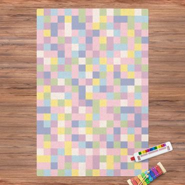 Tapis en liège - Colourful Mosaic Cotton Candy - Format portrait 2:3