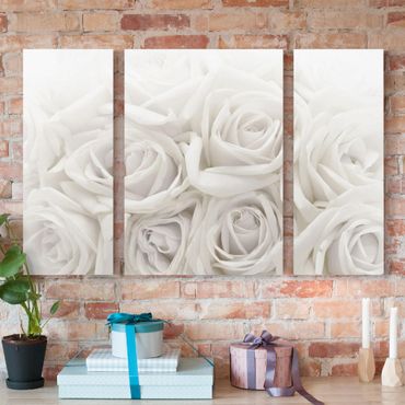 Impression sur toile 3 parties - White Roses