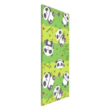 Tableau magnétique - Cute Panda On Green Meadow