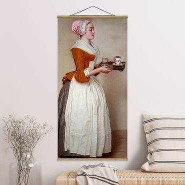 Tableau en tissu avec porte-affiche - Jean Etienne Liotard - The Chocolate Girl