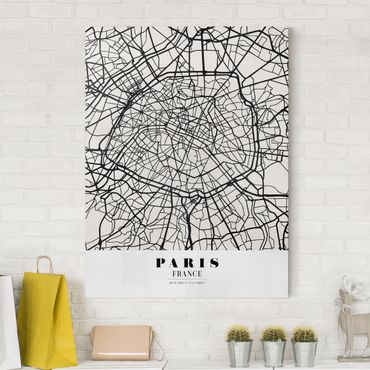 Impression sur toile - Paris City Map - Classic