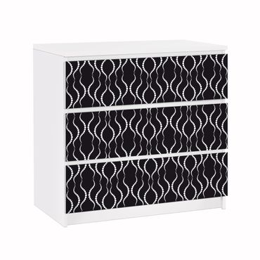 Papier adhésif pour meuble IKEA - Malm commode 3x tiroirs - Dot Pattern In Black