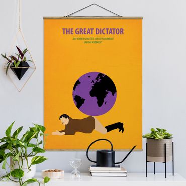 Tableau en tissu avec porte-affiche - Film Poster The Great Dictator
