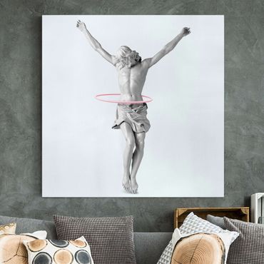 Impression sur toile - Jesus With Hula Hoops