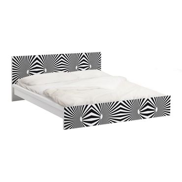 Papier adhésif pour meuble IKEA - Malm lit 160x200cm - Psychedelic Black And White pattern