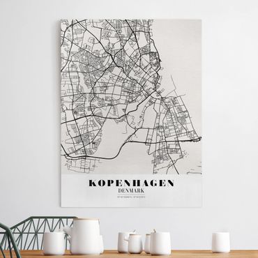 Impression sur toile - Copenhagen City Map - Classic