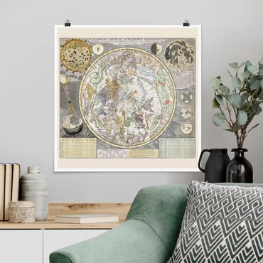 Poster - Vintage Ancient Star Map