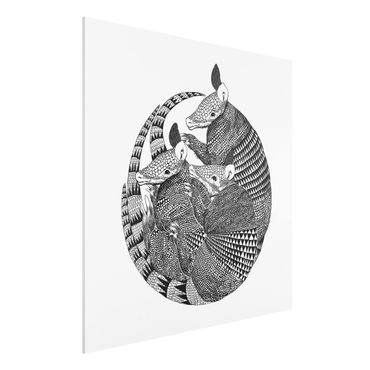 Impression sur forex - Illustration Armadillos Black And White Pattern