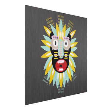 Impression sur aluminium - Collage Ethnic Mask - King Kong