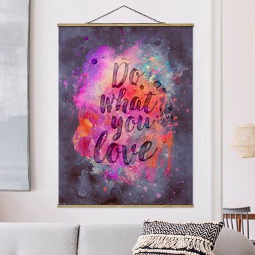 Tableau en tissu avec porte-affiche - Colourful Explosion Do What You Love