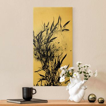 Tableau sur toile or - Graphical Plant World - Black Bamboo