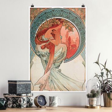Poster reproduction - Alfons Mucha - Four Arts - Poetry