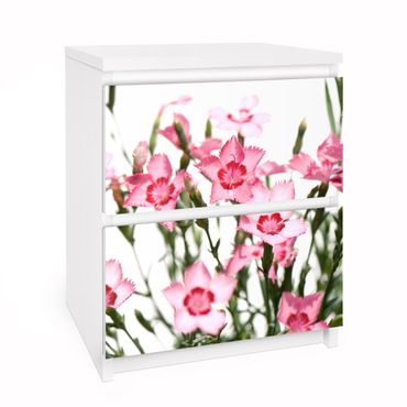 Papier adhésif pour meuble IKEA - Malm commode 2x tiroirs - Pink Flowers