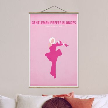 Tableau en tissu avec porte-affiche - Film Poster Gentlemen Prefer Blondes II
