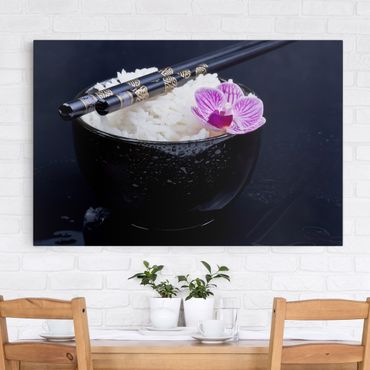 Impression sur toile - Rice Bowl With Orchid