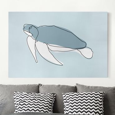 Tableau sur toile - Turtle Line Art