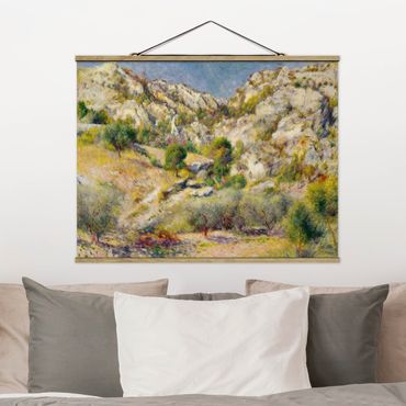 Tableau en tissu avec porte-affiche - Auguste Renoir - Rock At Estaque
