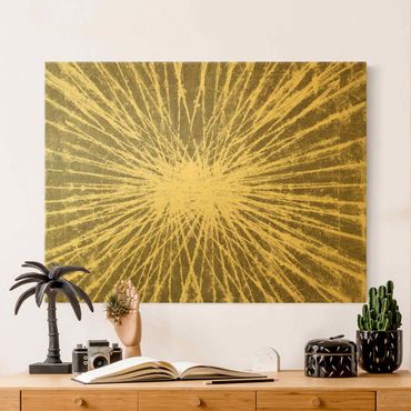 Tableau sur toile or - White Rays II