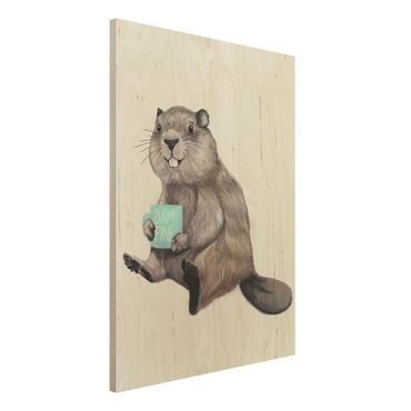 Impression sur bois - Illustration Beaver Wit Coffee Mug