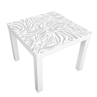 Papier adhésif pour meuble IKEA - Lack table d'appoint - Zebra Design Light Grey Stripe Pattern