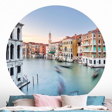 Papier peint rond autocollant - Grand Canal View From The Rialto Bridge Venice